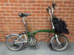 Brompton Vouwfiets M5R 5 Versnellingen Race Green slot & tas, Gebruikt, Brompton, Brompton Bicycle UK, Versnellingen