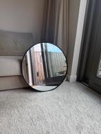 Ronde zwarte spiegel met metalen rand — Ø70 cm, Ophalen, Gebruikt, Rond, Minder dan 100 cm