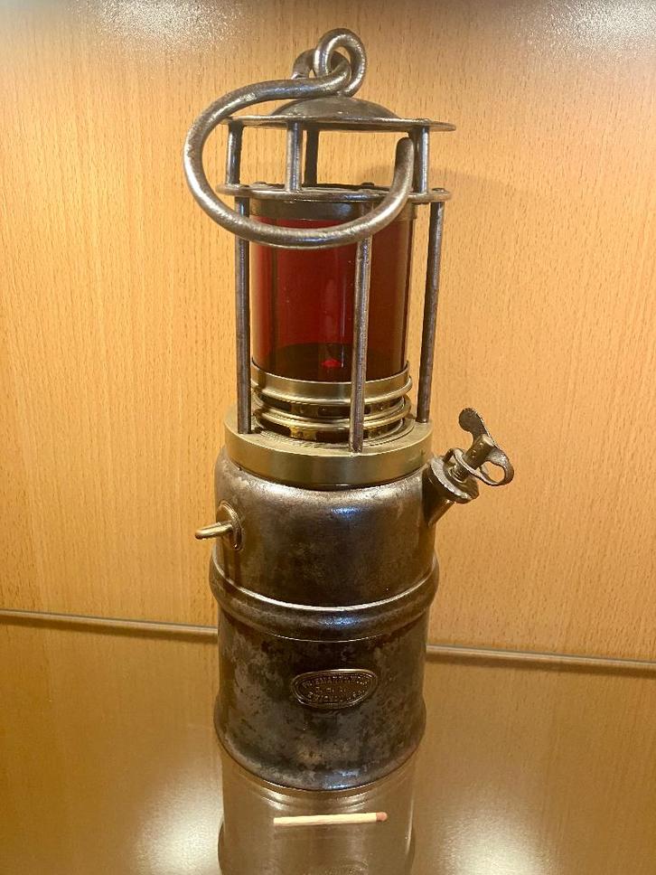 Friemann & Wolf - Type 908A - Carbidlamp - Mijnwerkerslamp, Antiek en Kunst, Antiek | Lampen, Ophalen of Verzenden