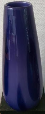 Vaas murano mondgeblazen dik glas paars donkerpaars gaaf, Minder dan 50 cm, Glas, Ophalen of Verzenden, Zo goed als nieuw