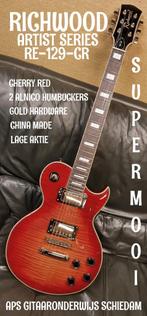 NIEUWE RICHWOOD RE-129-CS LES PAUL CUSTOM GOLD HARDWARE, Ophalen of Verzenden, Nieuw, Solid body, Overige merken