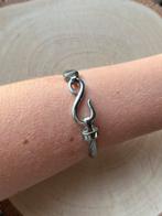 IJzeren koord dik draad met vishaak fish hook sluiting, Ophalen of Verzenden, Zo goed als nieuw, Zilver, Staal