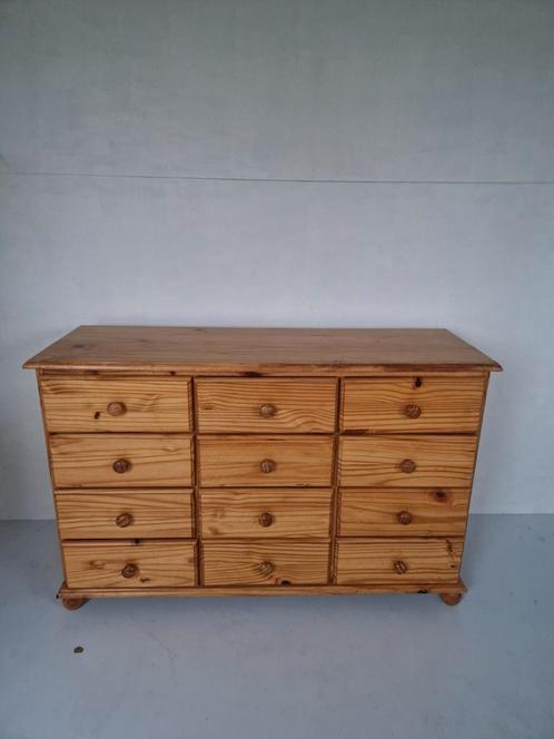 Vintage grenen apothekerskastje toonbank commode. , Huis en Inrichting, Kasten | Ladekasten, Gebruikt, Minder dan 100 cm, 100 tot 150 cm