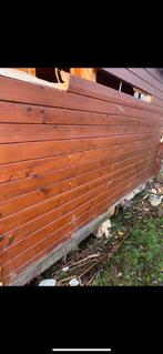 Houten blokhut  delen zie fotos 30 stuks totaal, Doe-het-zelf en Verbouw, Hout en Planken, Gebruikt, 25 tot 50 mm, Grenen, 200 tot 250 cm