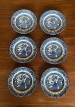 6 English Ironstone Willow gebaksbordjes, Huis en Inrichting, Keuken | Servies, Ophalen of Verzenden, Zo goed als nieuw, Bord(en)