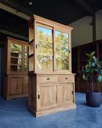 Smalle Teakhout Vitrinekast | Servieskast | Winkelkast #2233, Huis en Inrichting, Kasten | Vitrinekasten, Niet ingevuld, Gebruikt