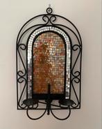 Sfeervolle mozaiken kaarsenstandaard voor aan de muur / wand, Rood, Ophalen of Verzenden, Kandelaar, Metaal