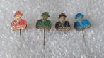 4 verschillende kleuren speldjes Swiebertje, Verzamelen, Speldjes, Pins en Buttons, Ophalen of Verzenden, Zo goed als nieuw