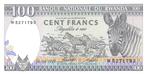 Rwanda 100 Francs 1989 Unc pn 19a.1, Los biljet, Ophalen of Verzenden, Overige landen