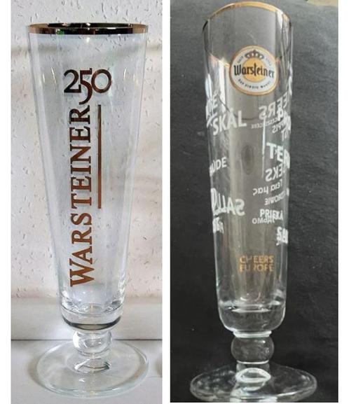 4 Warsteiner speciale editie tulp glazen, Verzamelen, Biermerken, Zo goed als nieuw, Glas of Glazen, Overige merken, Ophalen of Verzenden
