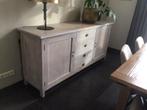 Eiken houten dressoir white wash geverfd, Met deur(en), 150 tot 200 cm, Eikenhout, Ophalen of Verzenden