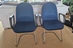 2 bureau stoelen / eetkamer / wachtkamer stoelen, Ophalen, Twee, Blauw, Stof