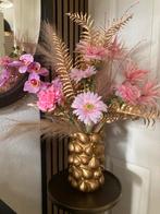 Zijden bloemen Lief in vaas Goud Zijden bloem, Ophalen of Verzenden, Nieuw