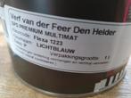 Muurverf lichtblauw en Vief, Doe-het-zelf en Verbouw, Verf, Beits en Lak, Minder dan 5 liter, Ophalen of Verzenden, Nieuw, Verf