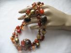 KettingVersch. Kralen Tribal Amberklr / Hout ( nr 5 ) Vintag, Sieraden, Tassen en Uiterlijk, Antieke sieraden, Ophalen of Verzenden