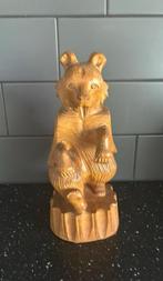 Mooie houten handgemaakte beer, Antiek en Kunst, Ophalen of Verzenden