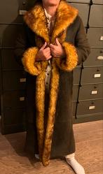 Mooie vintage MOFAR leren jas met bontkraag, Ophalen of Verzenden, Gedragen, Maat 42/44 (L), Groen