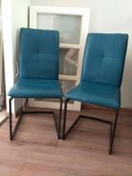 2 eetkamer stoelen van Leen Bakker., Huis en Inrichting, Stoelen, Ophalen, Gebruikt, Twee, Blauw