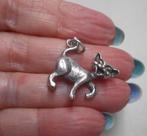 Zilveren massieve vintage hanger poes nr.1018, Verzenden, Zo goed als nieuw, Zilver, Dier