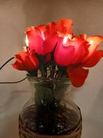 LED Bloemen in Vaas - Sfeervolle Decoratie, Ophalen of Verzenden, Minder dan 50 cm, Rood, Glas