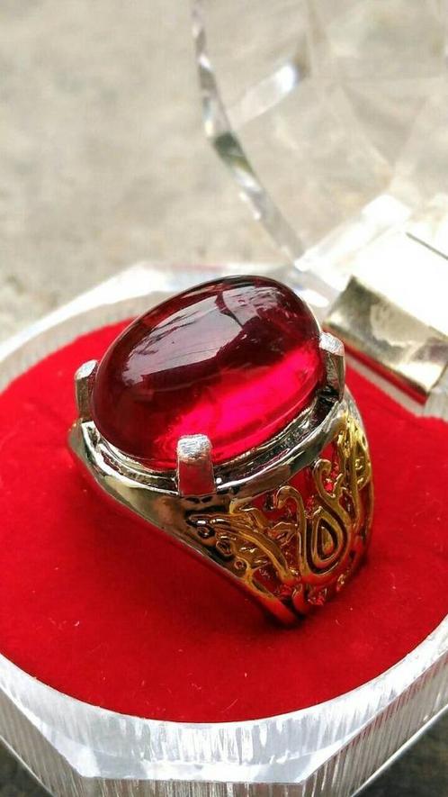 Ring met Rode Siam-Bangkok Agaat Tijdloos Sieraad CAR19, Sieraden, Tassen en Uiterlijk, Ringen, Nieuw, Dame of Heer, Rood, Overige materialen