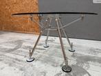Tecno Nomos glazen tafel, Huis en Inrichting, Tafels | Eettafels, Ophalen, 100 tot 150 cm, Rond, 50 tot 100 cm
