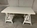 IKEA bureau op schragen (2xFinnvard + Linnmon), Ophalen, Gebruikt, Bureau