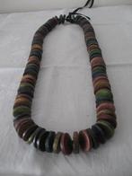 Bijzondere ketting schijfjes kralen als nieuw, Sieraden, Tassen en Uiterlijk, Kettingen, Ophalen of Verzenden, Zo goed als nieuw