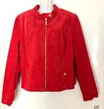 Rood suède jasje maat 44[dmv], Maat 42/44 (L), Ophalen of Verzenden, Zo goed als nieuw, Jasje