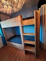 Stapelbed van steigerhout, Ophalen, 210 cm, Tweepersoons, Zo goed als nieuw