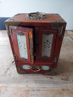 Oud Chinees sieradenkastje met jade inleg, Ophalen of Verzenden