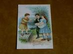 Prachtige oude USA Paaskaart Meisje verkoopt eieren., Verzenden, Voor 1920, Ongelopen, Feest(dag)