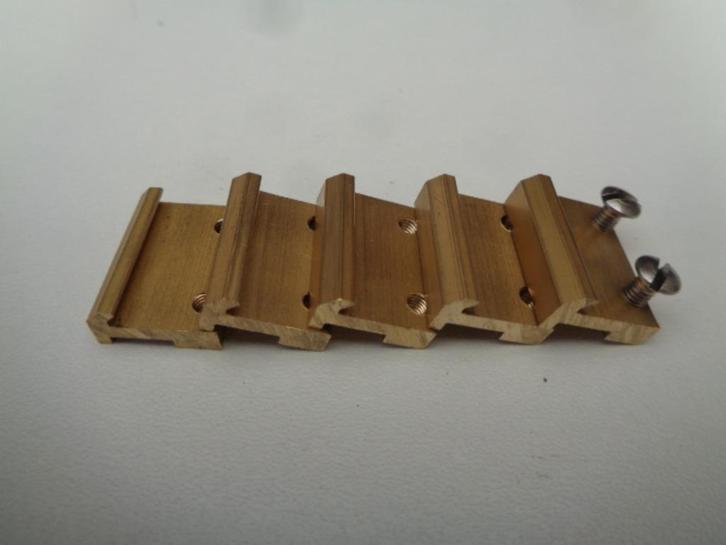 Messing railverbinders 19 mm met hardstalen RVS schroeven, Hobby en Vrije tijd, Modeltreinen | Overige schalen, Nieuw, Rails, Gelijkstroom