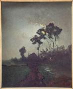 Antonie Gerardus de Jong (1860-1932), Avond op de Veluwe., Antiek en Kunst, Ophalen of Verzenden