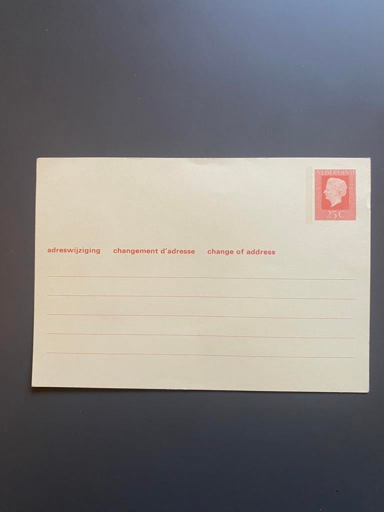 3 briefkaarten Nederland postfris- adreswijziging -3 waarden, Ophalen of Verzenden, Postfris, Overige thema's