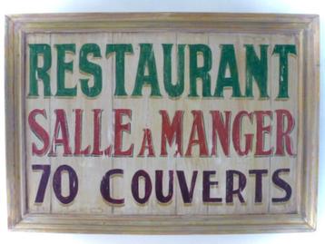 Handgeschilderd groot houten bord / Restaurant / Frankrijk beschikbaar voor biedingen
