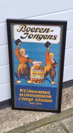 Reclame poster, affiche Boerenjongens likeur Schiedam., Verzamelen, Merken en Reclamevoorwerpen, Ophalen, Reclamebord, Gebruikt