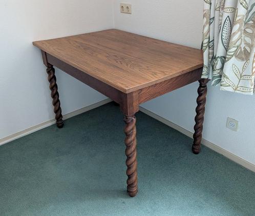 Antieke massief eiken tafel met gedraaide poten, Antiek en Kunst, Antiek | Meubels | Tafels, Ophalen
