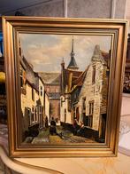 Olieverf stadsgezicht schilderij, Antiek en Kunst, Kunst | Schilderijen | Klassiek, Ophalen of Verzenden