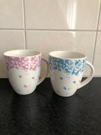 2 beschuit-met-muisjes mokken Douwe Egberts, Huis en Inrichting, Keuken | Servies, Ophalen of Verzenden, Zo goed als nieuw, Overige stijlen
