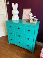 Turquoise Chest of Drawers (9-drawer), Ophalen, Gebruikt, 5 laden of meer, 50 tot 100 cm