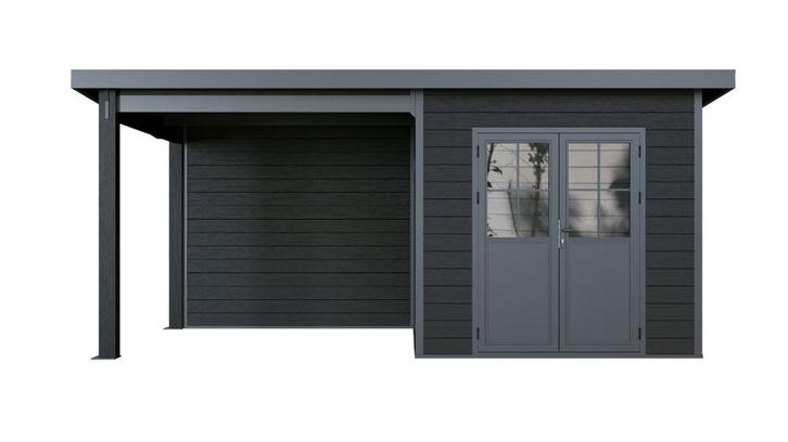 Onderhoudsvrije Tuinhuis met overkapping Zelfbouwpakket, Tuin en Terras, Tuinhuizen, Nieuw, Tuinhuis, Kunststof, 500 cm of meer