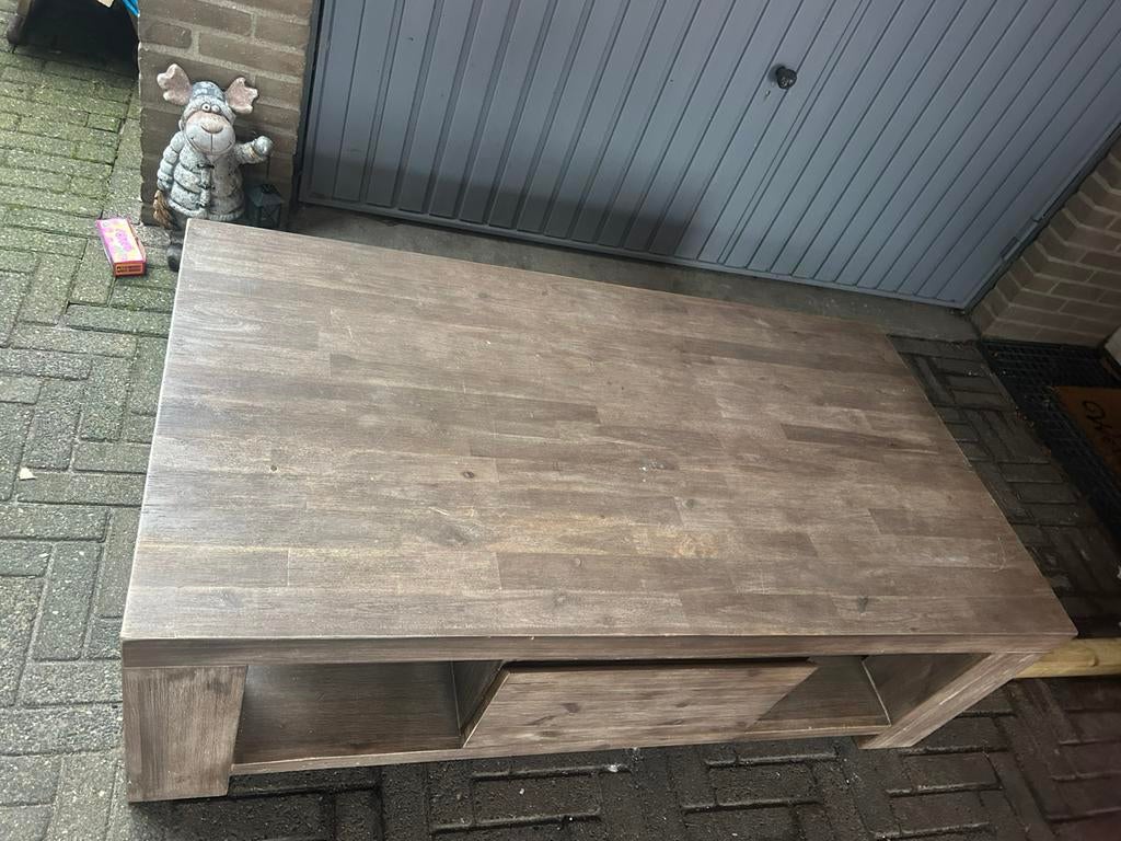 Zeer mooie salontafel van acaciahout, Huis en Inrichting, Tafels | Salontafels, Ophalen, Gebruikt, 100 tot 150 cm, 50 tot 100 cm