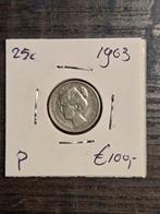 Zilveren 25 cent 1903 Wilhelmina, Postzegels en Munten, Munten | Nederland, Zilver, 25 cent, Ophalen of Verzenden, Koningin Wilhelmina