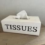 Tissues bewaarbox , Riverdale, wit, hout, zakdoeken box, Ophalen of Verzenden, Zo goed als nieuw