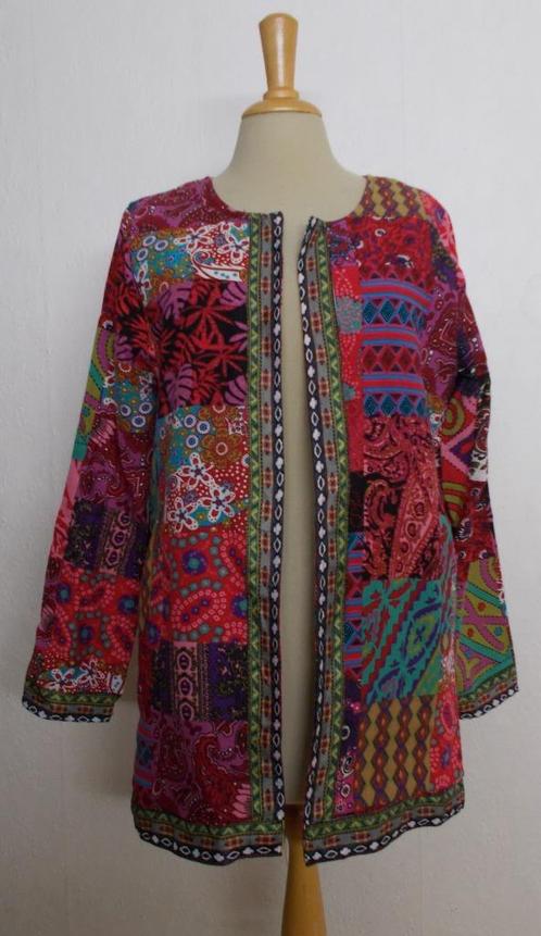Fleurig Ibiza/hippie vest/jasje! L, Kleding | Dames, Truien en Vesten, Zo goed als nieuw, Maat 42/44 (L), Roze, Verzenden