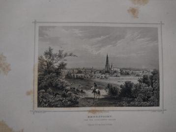 040 / Amersfoort van de Appelweg Gezien Staalgravure 1860 beschikbaar voor biedingen