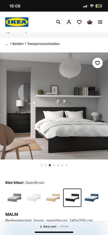IKEA malm bed 160 breed met achterboord 
