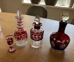 Antieke glazen karaffen set, Ophalen of Verzenden