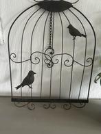 Metalen wanddecoratie vogelkooi met vogels, Ophalen, Gebruikt